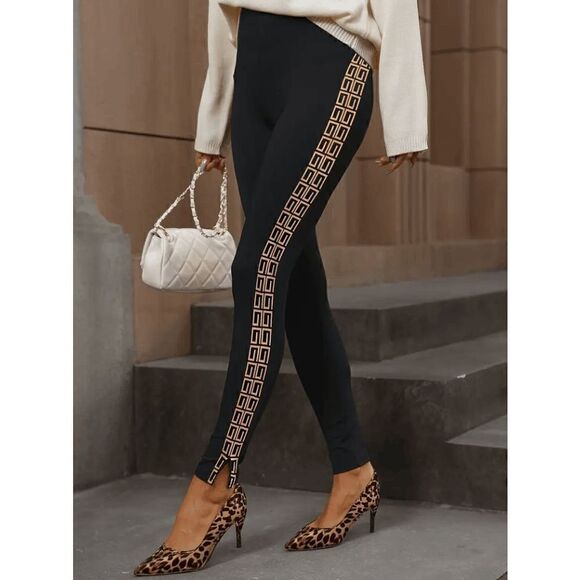 Geo Print Skinny Leggings Pants - Picture 6 of 6